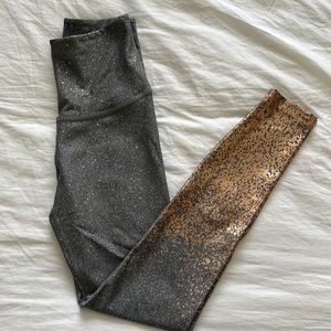 Beyond Yoga gray and gold leggings